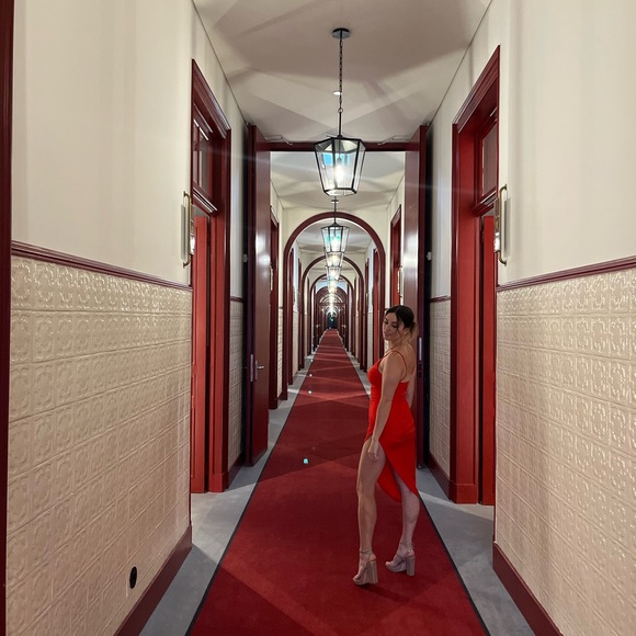 Red midi dress - Picture 6 of 6